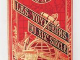 un vieux livre rouge orné de lettres dorées et d'un globe terrestre