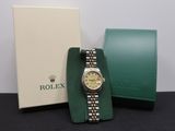 rolex lady ' s watch with green leather case and box