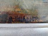 a painting of a group of people riding on a horse drawn carriage