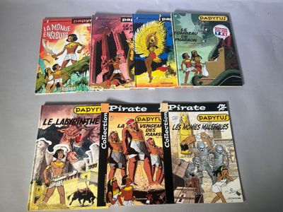 Plusieurs bandes dessinées sont alignées les unes à côté des autres sur une table