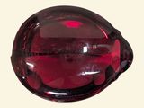 an image of a close up of a red glass object