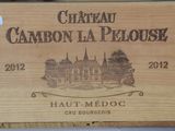 a wooden box that has a label on it