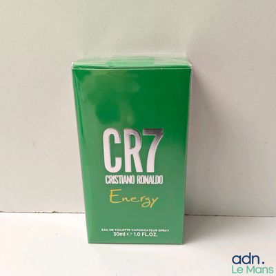 a box of cr7 energy next to a white wall