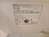 a close up of a label on the back of a toilet