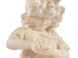 an image of a statue of a little girl holding a flower