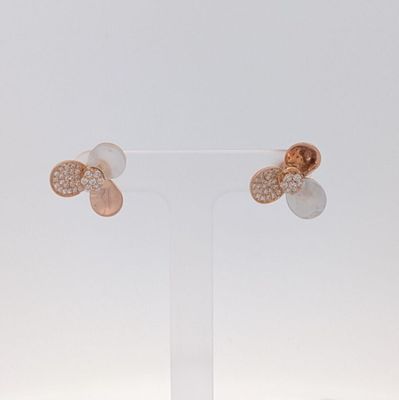 gros plan d'une paire de boucles d'oreilles sur un support