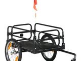 an image of a black cart with a red flag attached to it