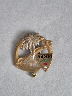 une broche en or sur laquelle est représenté un palmier