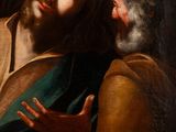 an image of a painting of a man holding a baby