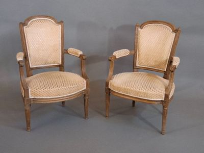 paire de fauteuils à dossier canné de style louis xvi