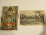 deux vieilles photos d'un bâtiment et d'une horloge