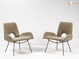 une paire de fauteuils de salon de style « mid-century modern », dans le style d'Eero