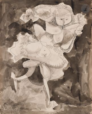 an image of a drawing of a woman in a white dress