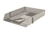 a close up of a metal tray on a white background