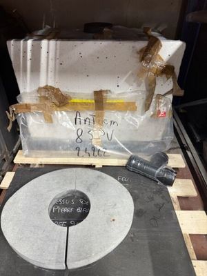 a record sitting on top of a wooden pallet next to a box