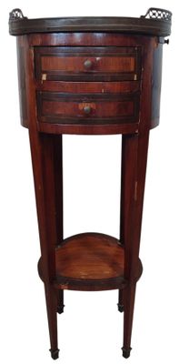 an image of a wooden table with a drawer on it