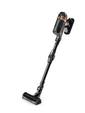 a close up of a handheld vacuum cleaner on a white background