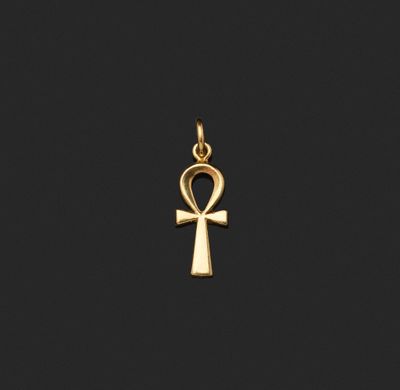 Pendentif « Ankht » en or sur fond noir