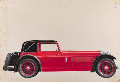 a picture of an old red car on a white background