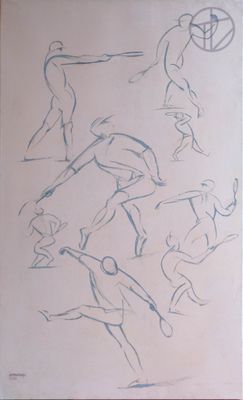 dessin représentant un groupe de personnes jouant au basket-ball