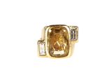 Bague en saphir jaune et diamant