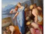 an image of a painting of a group of people on a beach