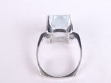 sterling silver ring with aquamarinee stone