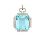 a blue topaz stone and diamond pendant