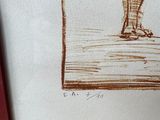 a picture of a drawing of a man holding a surfboard