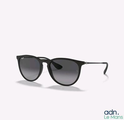 ray bans sunglasses in black with grey lenses on a white background