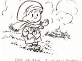 dessin de bande dessinée représentant une petite fille avec un bonnet et une écharpe