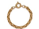a close up of a gold chain bracelet on a white background
