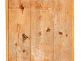 an old wooden door with holes in it on a white background