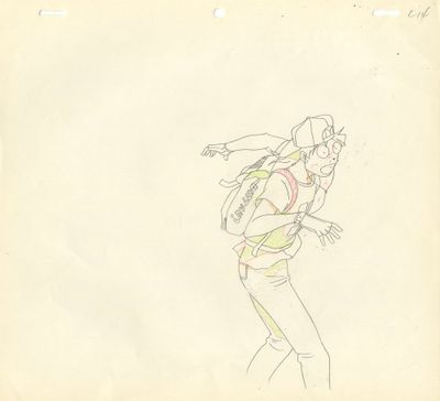 dessin représentant un homme avec un sac à dos sur le dos