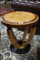 Jolie table d'appoint ronde de style Art déco - H : 62 cm - …