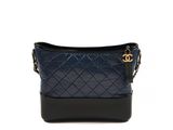 chanel navy quilted leather shoulder bag
