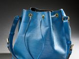 louis vuitton bucket bag in blue epi leather