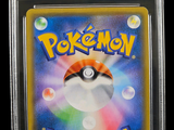 the card is in a clear plastic case with a pokemon logo on it