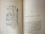 an open book with a drawing of a man and a woman