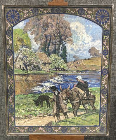 Fernand MAILLAUD (1862-1948) « Retour de vœu » Projet tapisserie....