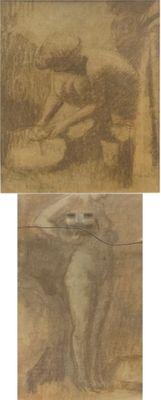 ALDO Salvadori, d'après Etude de nu féminin, double face, l'…