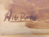 an old picture of a painting of sheep in a field with the word albero written on it