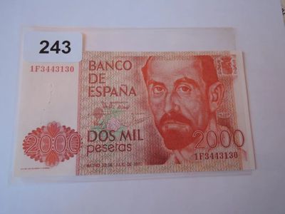 243.57 - Billet Espagne - 2000 Pesetas 22 Juillet 1980 - Spl…