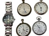 five different types of watches on display on a white background