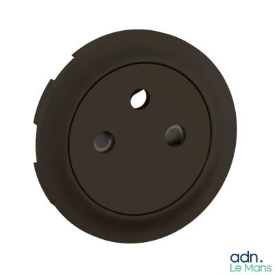 bouton en plastique marron à deux trous sur fond blanc