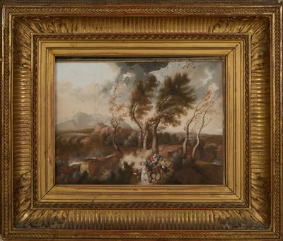 École française du XVIIIe siècle La Fuite en Egypte Gouache …