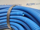 a bunch of blue hoses that are on a table
