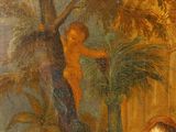 an image of a painting of a woman and a child in a garden