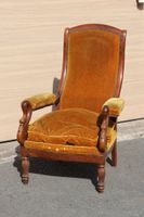Fauteuil dit Voltaire en noyer et placage de noyer, support … (photo 2)