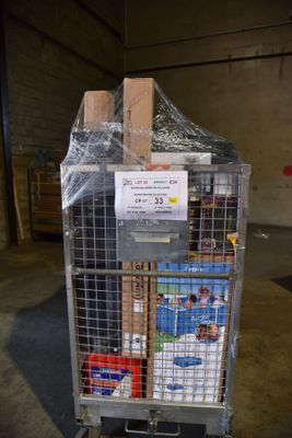 a cart that has a bunch of items in it